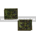 Нашивки Сухопутные войска (оливковая вышивка, фон - русская цифра) петличные эмблемы на липучке (вышитые), пара