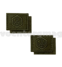 Нашивки Войска РХБЗ (оливковая вышивка) петличные эмблемы на липучке (вышитые), пара