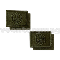 Нашивки Войска РХБЗ (оливковая вышивка) петличные эмблемы на липучке (вышитые), пара