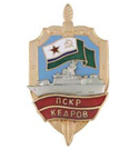 Значок ПСКР Кедров, с накладным кораблем, горячая эмаль