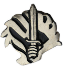 Эмблема петличная Охрана, рука с мечом, металл (1шт. Левая)