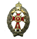 Значок Лучший дознаватель МВД, красный крест (литье, полимерная эмаль)