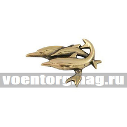 Значок Ветеран 3 дивизии АПЛ, три дельфина (малый, на пимсе)
